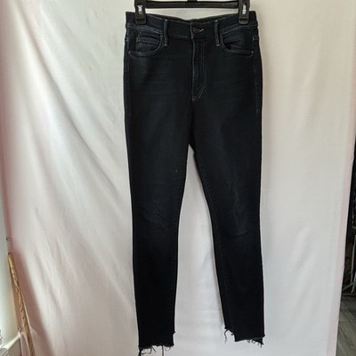Mother Jeans Size 28 The Stunner Zip Two Step Fray Dark Wash High Rise Chic Glam