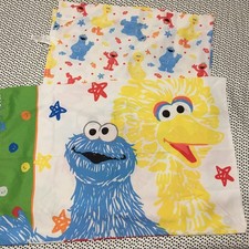 2013 Sesame Street Toddler Flat Sheet Pillowcase Cookie Monster Big Bird Elmo
