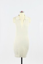 NWOT Aritzia BABATON Sculpt Knit Matte Pearl Ribbed Polo Neck Mini Dress, Size M