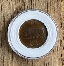 1940 Ireland Irish Half Dollar 1/2 Penny Sow Hog Coin Circulated Condition