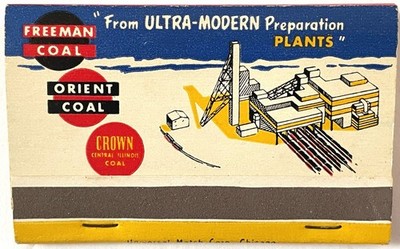Vintage Freeman Coal Chicago Gary Roberts Aurora IL Matchbook