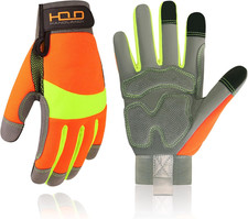 anti Vibration Gloves Hi-Vis Reflective Safety Work Gloves, Touch Screen, Flexib