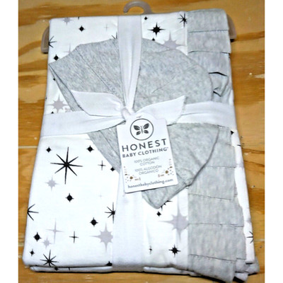 Honest Baby Clothing Organic Stroller Grey Blanket & Cap Set Baby Shower NWT!