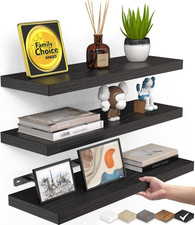 BAYKA Floating Shelves for 15.7inches, A. Black - Universal Classic Style