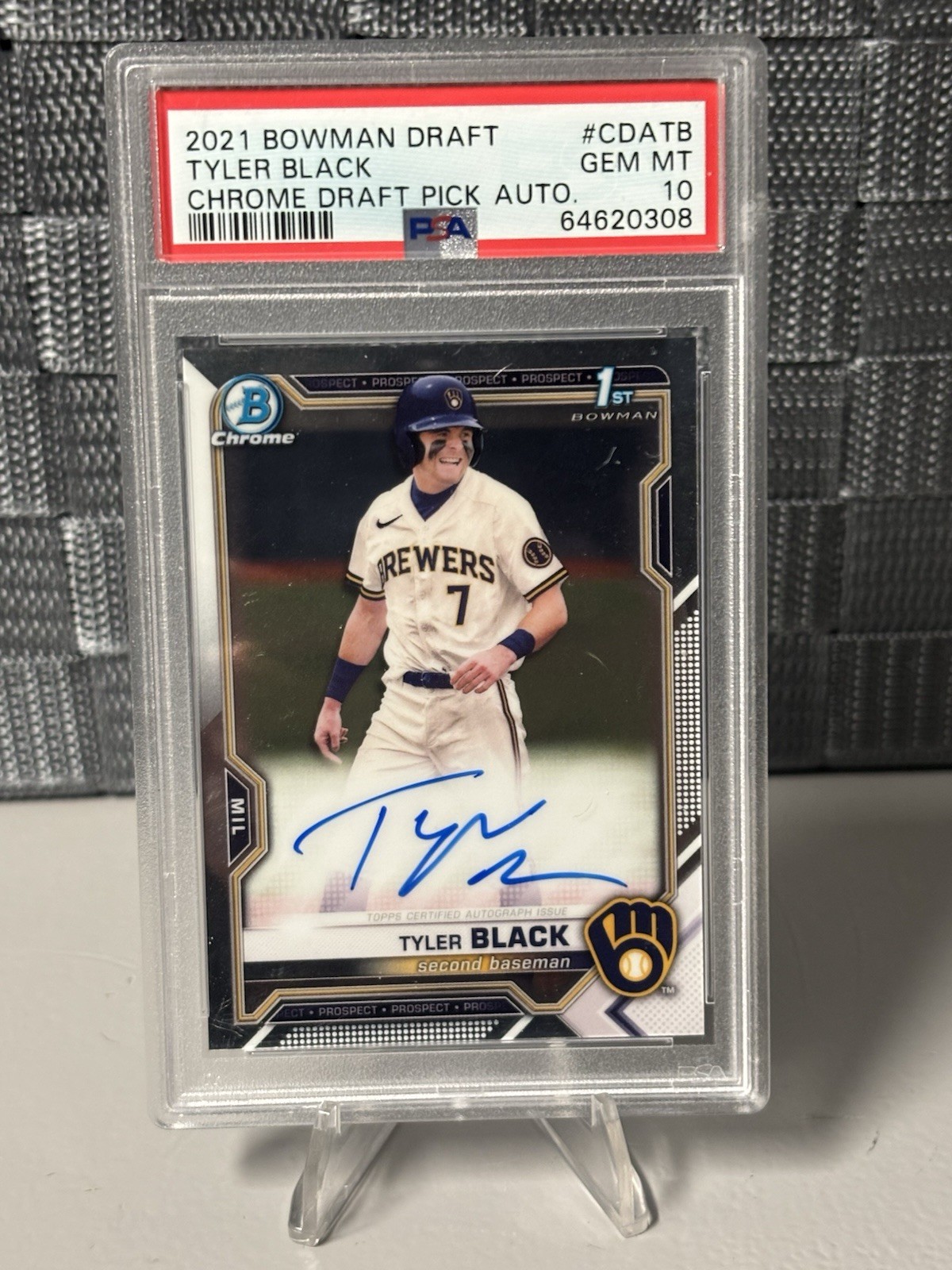 Tyler Black - 2021 Bowman Chrome Draft - 1st Bowman Auto PSA 10