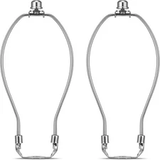 9 Inch Lampshade Harp Kit with Solid Lamp Finial Caps, 2 Set [Heavy Duty] Lamp