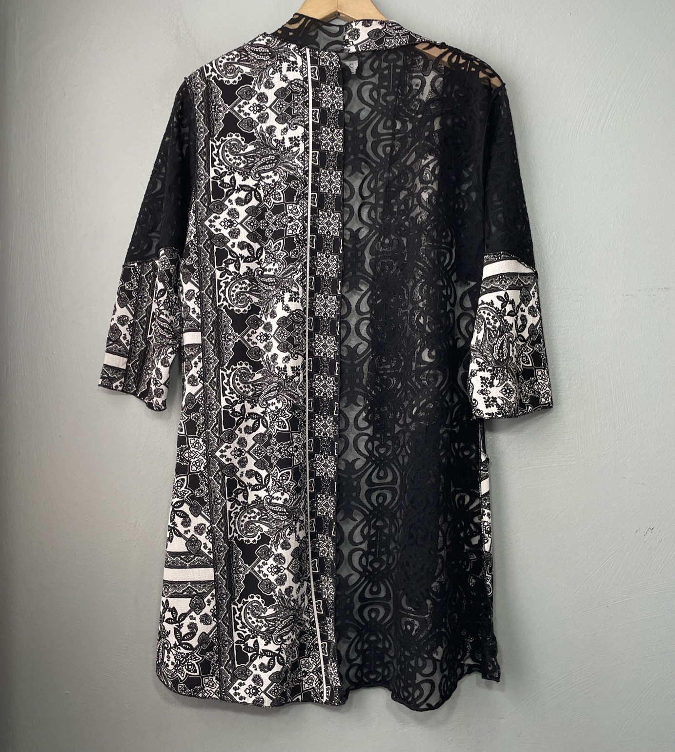 Papillon Cardigan Size Large Patchwork Sheer Blac… - image 5