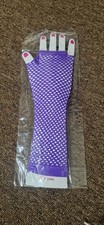 Long Fishnet Gloves 80s Neon Fingerless Gloves Fancy Dress Hen Party #F3
