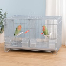 1x Stackable Bird Cage Breeding Cages for Canary Finch Small Birds White Color N