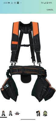 KUNN Tool Belt with Suspenders - Pro Framer Belt/Suspenders Combo Apron...