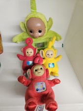 4 Vintage Teletubbies Dipsy Lala Po Plüsch Stofftier Puppe Figuren 1996 