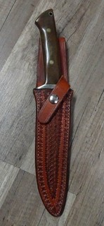 Orig Vintage Hand Made Fixed Blade Knife "Mike Silvey # 934" With Sheath