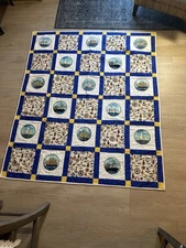 Hand Made Nautical Themes Quilt Beach House Chic Home Decor Throw Blanket