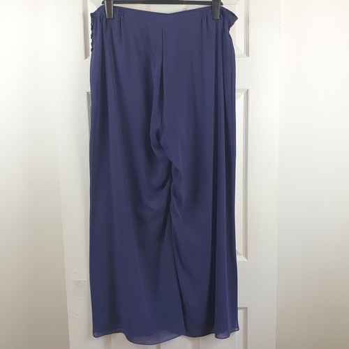 Chesca Blue Wide Leg Trousers Size 22 Occasion Belted Sash Detail - Picture 10 of 23