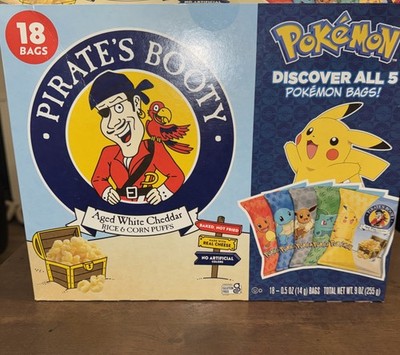Pokémon Pirate s Booty Aged White Cheddar Rice & Corn Puffs Limited Edition 18ct