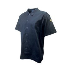 Thunder Group Chef Regalia Black Snap Short Sleeve Chef Shirt - X-Large
