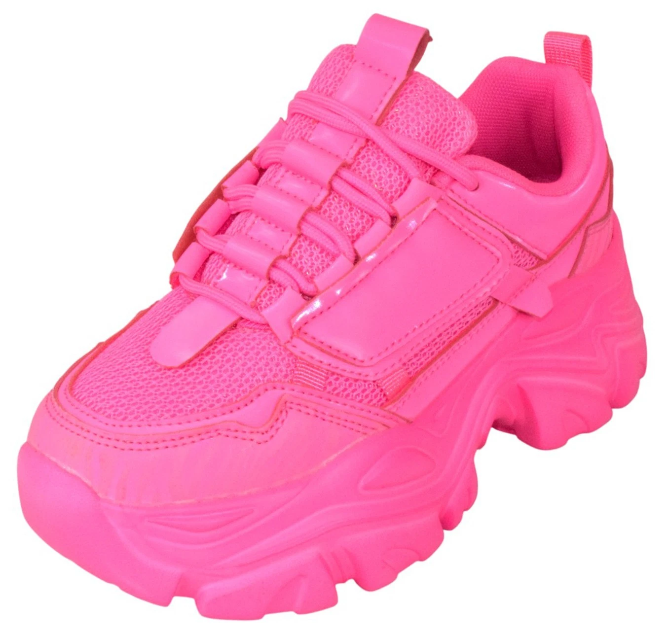 Berness Women Chunky Platform Sneakers Trainers Thick BLAIR02 Hot Pink Fuchsia
