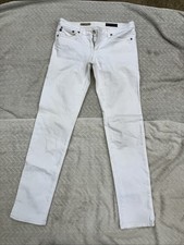 AG Adriano Goldschmied Jeans The Stilt Cigarette Leg Jeans White Womens 27r