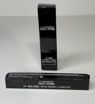 Mac Prep + Prime 24-Hour Extend Eye Base .40 Oz & Lip Base .05 Oz Bundle NIB