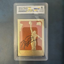 1996-97 Fleer 23KT Gold 1986-87 Rookie Feel The Game Michael Jordan 10 GEM MT