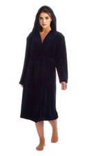 Nikaro Hooded Bathrobe for Women Ultra-Soft Plush Fleece Dressing Gown with