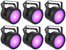 6 Chauvet DJ COREpar UV 120 ILS 120w UV COB LED D-Fi USB DMX Par Can Wash Lights