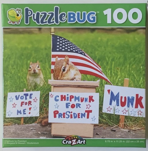 Puzzlebug Jigsaw Puzzle Chipmunk for President 100 pcs NEW - Picture 3 of 3