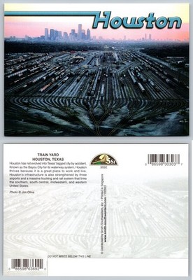 Continental Houston TX Train Yard Postcard