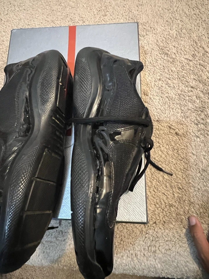 Zapatilla deportiva Prada America's Cup Vernice Bike de caña baja talla 11 usada/caja original 📦 Foto 4 de 4