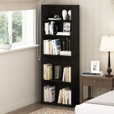 NEW 5-Shelf Wood Bookcase Adjustable Storage Shelving Book Wide Bookshelf