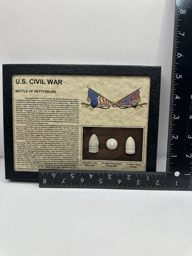 Civil War Bullets from Battle Of Gettysburg with Display Case
