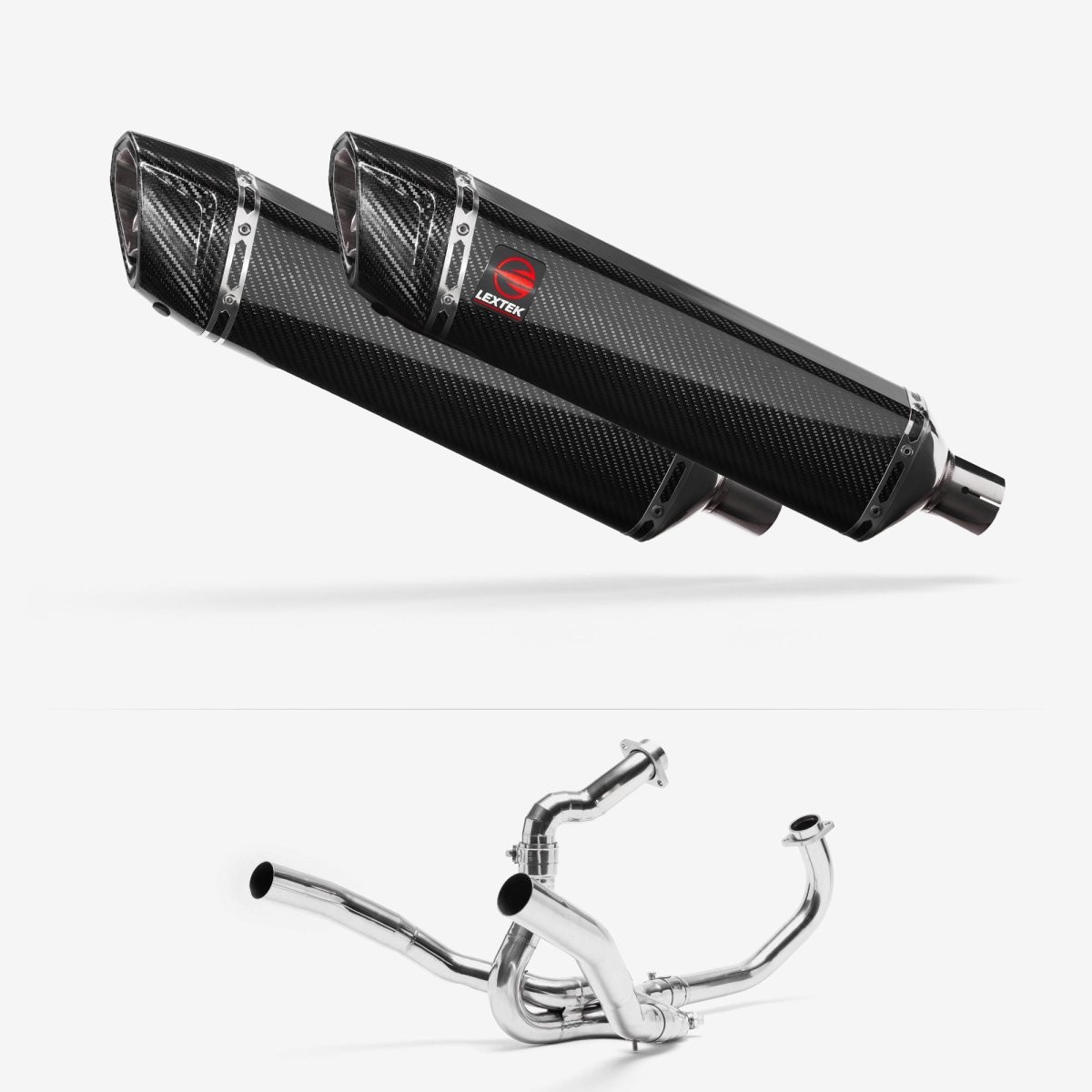 Lextek Carbon Fibre SP7C 400mm Exhaust System for SUZUKI SV1000 (03-07) Silencer