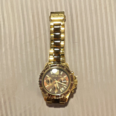 Michael Kors Women's Gold-Tone Chronograph Quartz Analog Metal Bracelet Watch