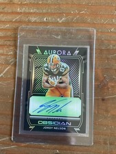 2020 Panini Obsidian - Aurora Autographs Jordy Nelson #AA39 Electric Etch Green