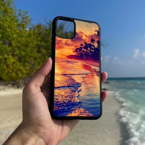 sunset beach sea horizon Hard Black Case For Apple iPhone 12 13 14 15 16 - Picture 12 of 25