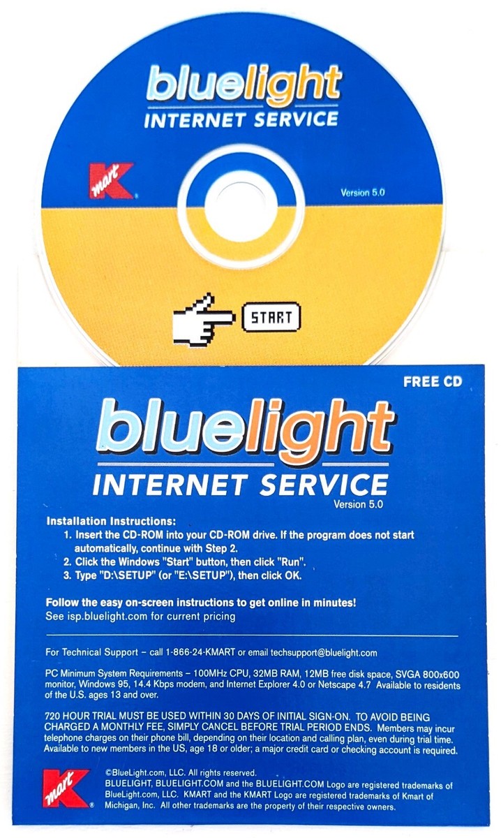 BlueLight KMart Internet Collectible / Install Disc, Vintage Sign 