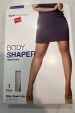 Hanes Plus Size 3X Body Shaper Pantyhose Silky Leg Sheer Toe Nude Sealed/NEW