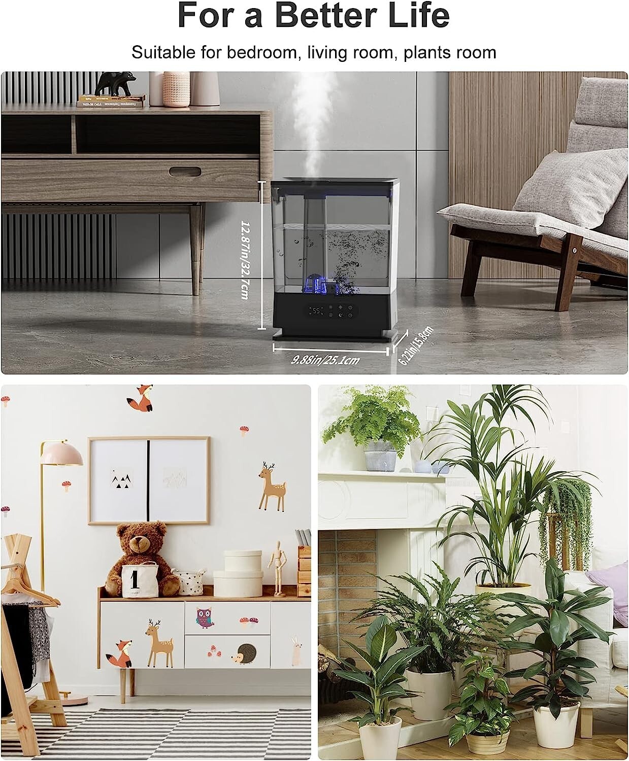6.5L Humidifier - Top Fill - Cool Mist - Easy to Clean - User-Friendly - Room