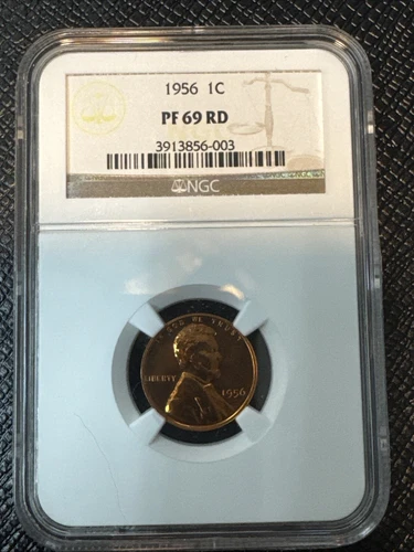 1956 Proof Lincoln Cent certified PF 69 RD by NGC! 