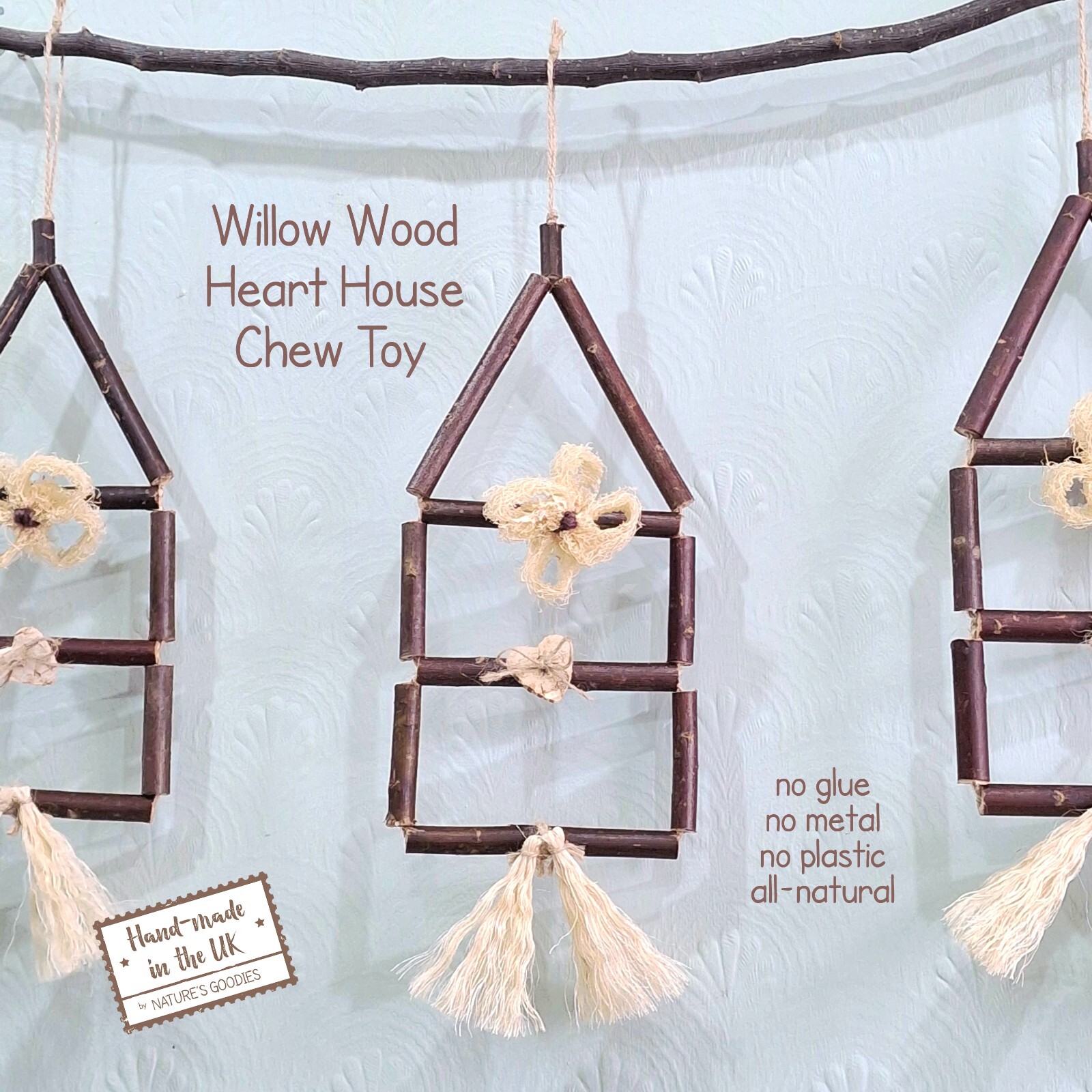 Willow House Shaped Hanging Chew Toy Fun Boredom Breaker Chinchillas Small Pets