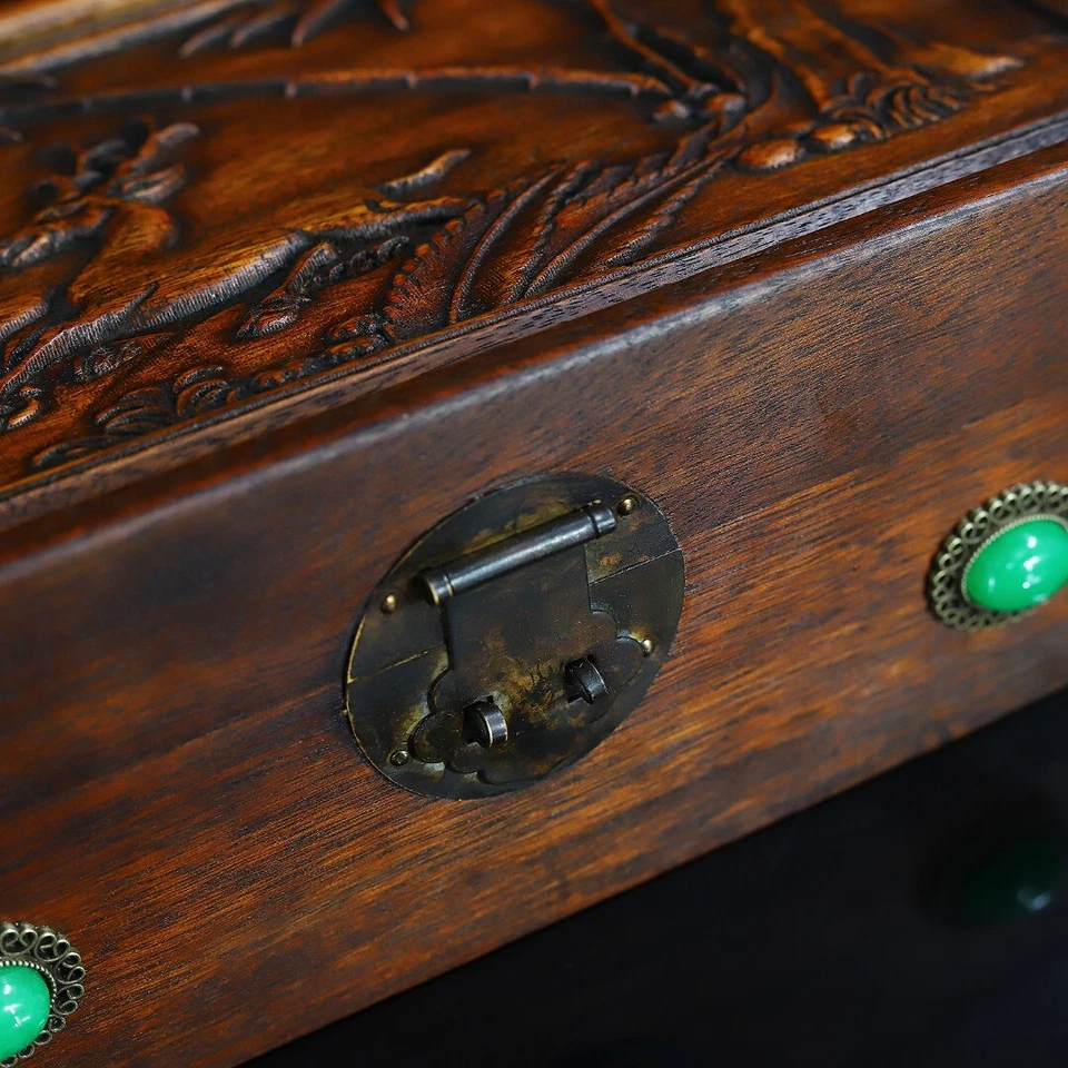 28 cm China natural Rosewood box sika deer Bamboo wood box jewelry box - Image 4 of 4