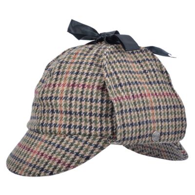 TWEED DEERSTALKER HUT Sherlock Holmes Hüte Jagd Angeln Landschaft Pferd Hut