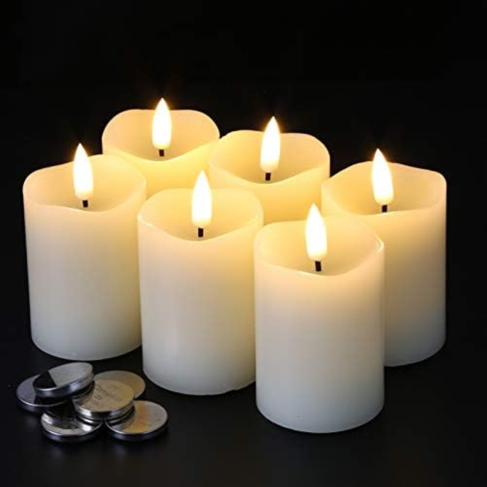 Candele LED Meditazione Eywamage - Set 6 Pezzi Fiamma Tremolante