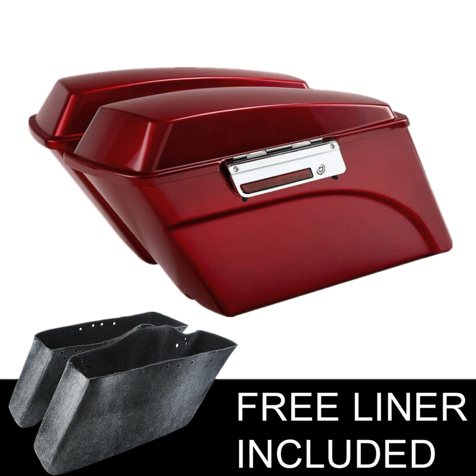 Alforja rígida roja bolsas de sillín aptas para Harley Softail Fatboy Cross Bones 84-17 Foto 3 de 4