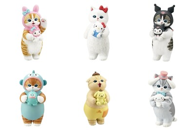 mofusand 6冊セット新品とぬいぐるみ4点 Mofusand x Sanrio Characters Mini Figure 6 Types Kitan Club Toy