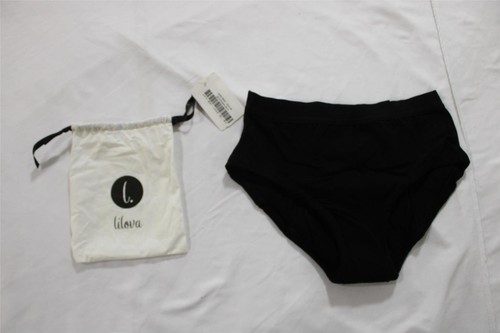 Lilova Women's Jade Period Proof Heavy Flow Cotton Brief BH5 Black Medium NWT