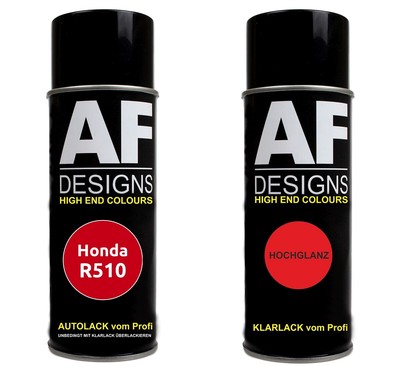 Autolack Spraydose Set Honda R510 New Formula Red Basislack Klarlack Sprühdose 4
