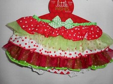 Girls Little Wishes Christmas Diaper Cover Ruffles Infants Size 6-12 Month NWT