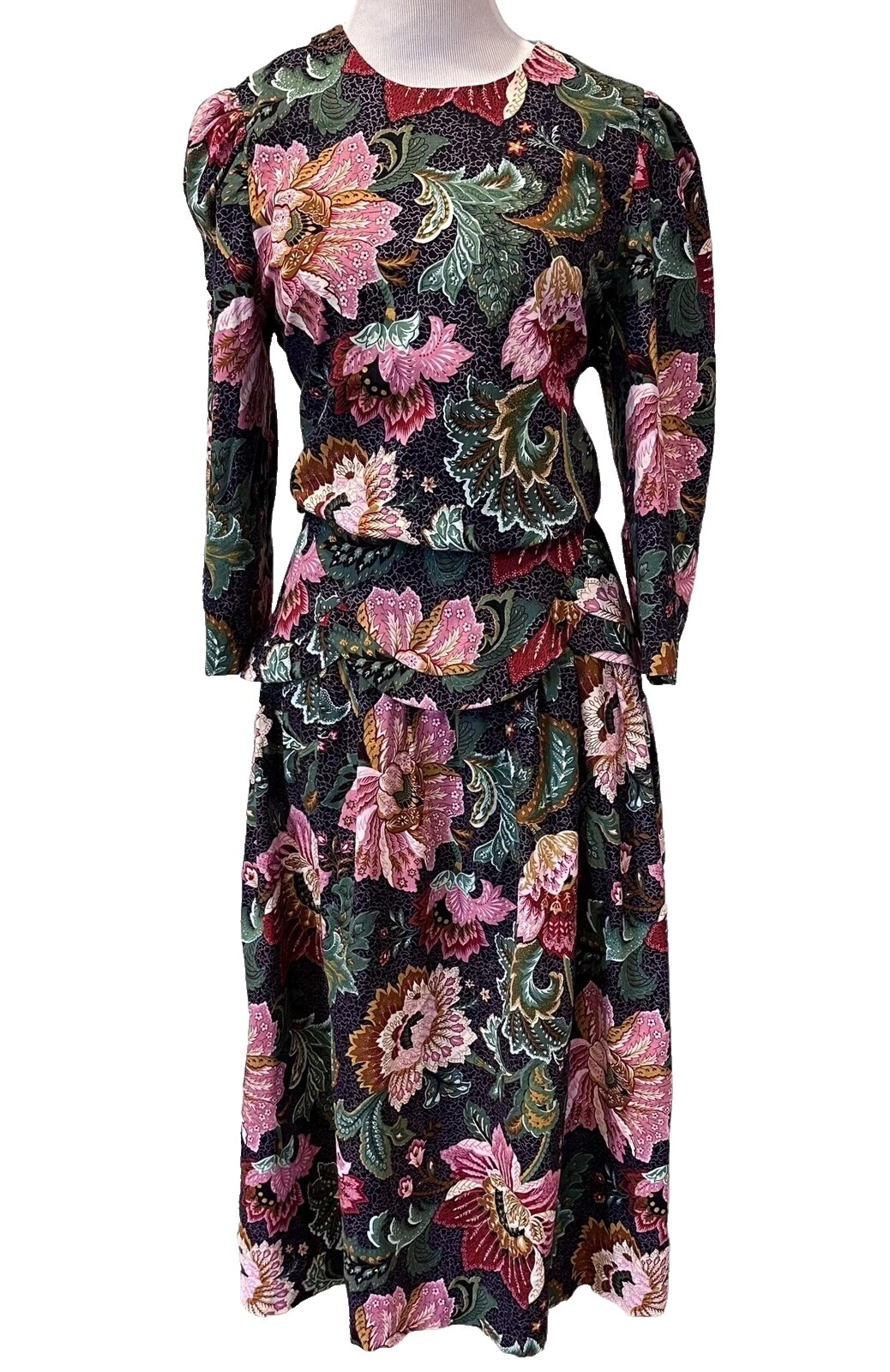 Cotton Blend Peplum Original Vintage Dresses for Women