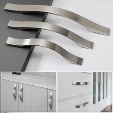 10-50 PACK Stainless Steel Kitchen Cabinet Handles Drawer Pulls Nickel Brushed
